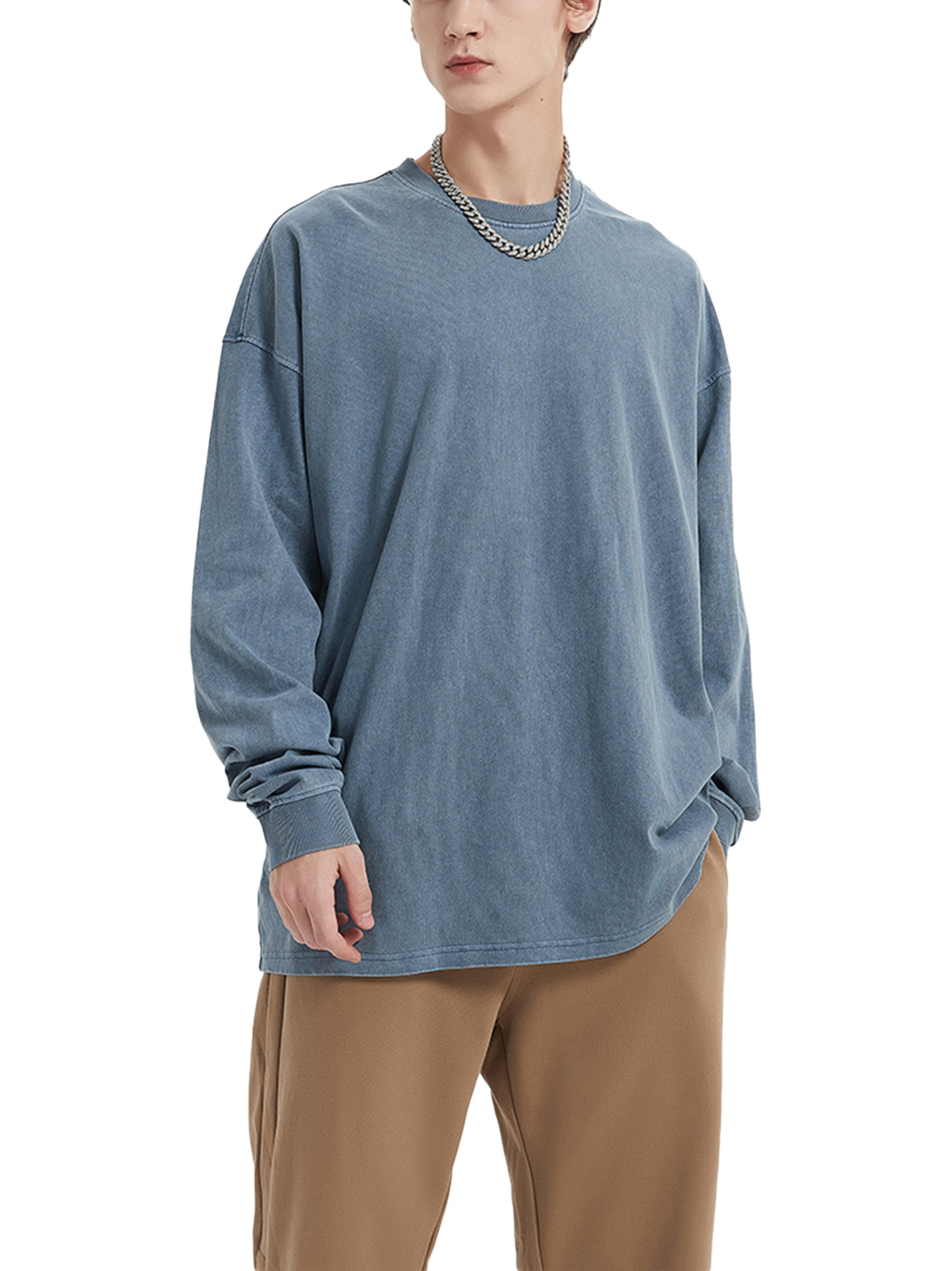 Enzyme Washed Long Sleeve T-Shirt – Custom Basics | Tapstitch-4